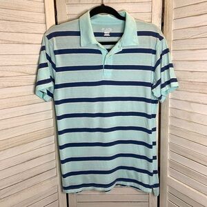 Children’s Place Boys Striped Blue Multi Soft Cotton Short Sleeve Polo Shirt XXL